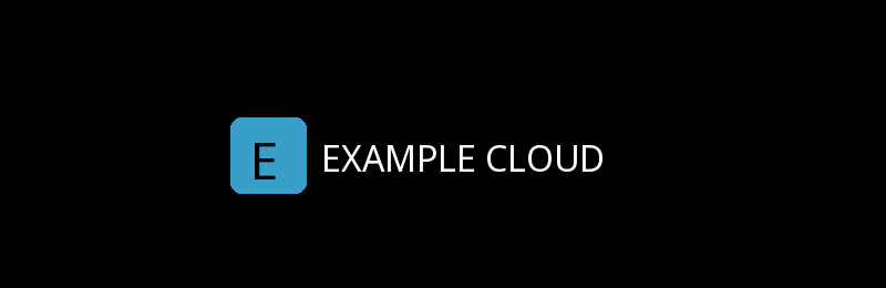 A guest&rsquo;s boot screen drawn by the rebuilt OVMF image, showing an Example Cloud logo where Proxmox&rsquo;s would be